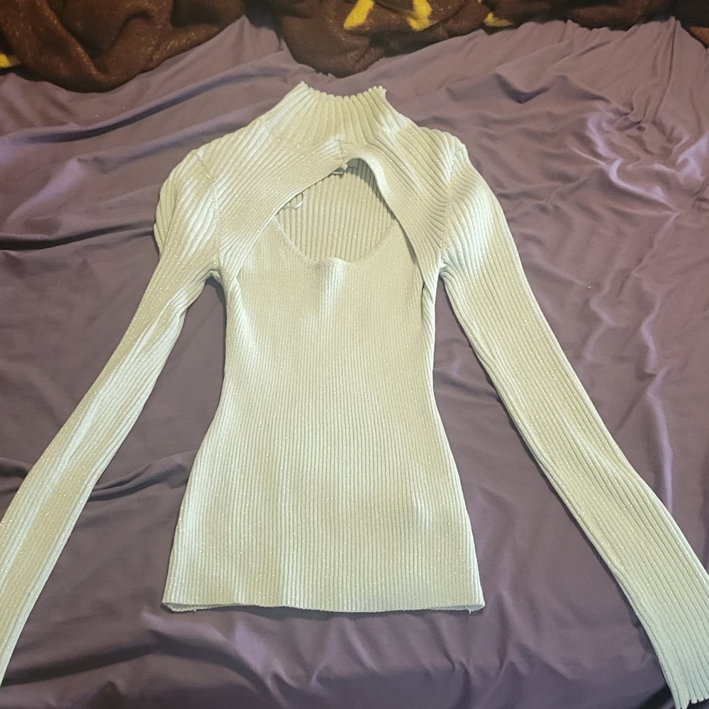 Pink Rose Cream Off-the-Shoulder Sweater Cozy Knit